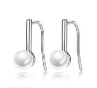 Wiftly Women's temperament pearl earrings, ear hook, 925 silver cultured freshwater pearl earrings with hook, with a beautiful jewellery box