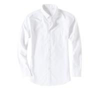 WIFZSASK Men's Long Sleeve Oxford Shirt Wrinkle Free Regular Fit 4-Way Stretch Button Down Shirts Casual Lightweight Summer Beach Tops with Pocket Work Office Wedding White L