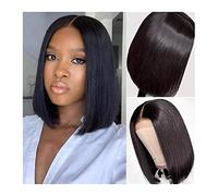 Wig 13X4 Blunt Cut Short Bob Lace Front Wig 8-14 Inch Bone Straight Human Hair Wigs For Women Pre-Plucked Brazilian 4X4 Lace Closure Bob Wig Grey Wigs For Women (4X4 Bob Wig 150% 12 Inch(30Cm))