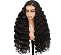 Wig 13x4 Brazilian Human Hair Wigs Deep Wave Lace Front Glueless(32inch)