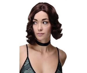 Wig 1920s Swing Charleston Center Part Waves Brown GFW1726-33