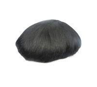 Wig #1B Off Black Toupee for Men Hairpiece Replacement Human Hair Mono NPU System for Daily Party Use(7x10)