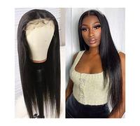 Wig 30 Inch Highlight Colored Lace Front Wigs 180% Density Straight Human Hair Wigs Pre Plucked Ombre Honey Blonde Lace Frontal Wig for Women Bob Grey Wigs for Women (22inches Natural Color 180%)