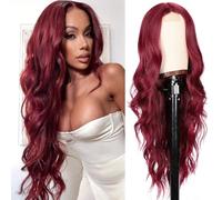 Wig 99j Burgundy Glueless Long Wavy Red Wigs for Women 26 Inch Curly Wig Wine Red Wigs for Daily Use Cosplay