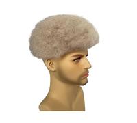Wig Afro Wave Hair Toupee Unit Black Mens Curly Human Replacement System Full Lace for Daily Party Use(Ombre Afro Curly)