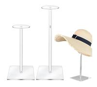 Wig and Hat Display Stand - Clear Acrylic Adjustable Holder for Helmets, Bucket Hats, Caps, Multifunctional Jewellery Organiser with Robust Base, Perfect Retail Store, Wardrobe, On