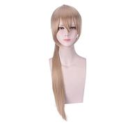Wig Anime Cosplay Braune Blonde Lange stragt Cosplay perücke Anime Spiel Azur Lane Frauen hitzebeständige synthetische Haarperücken mit Klauen Pferdeschwanz Halloween (Size : 1)