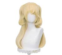 Wig Anime Cosplay Genshin Wirkung Fischl Perücke Cosplay Lange Goldene Haare Hitzebeständige Erwachsene Männer Frauen Halloween Rollenspiel Perücke Kappe Halloween (Size : 1)