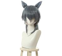 Wig Anime Cosplay Keebon Beastars Legoshi Cosplay Wigs Wolf Mix Grey Short Men's Cosplay Wig with Ears Halloween Heat Resistant Synthetic Hair