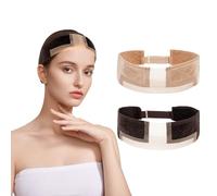 Wig Band to Hold Wig in Place, 2 PCS Adjustable Wigs Grip Headband, Invisible Lace Head Band Wigs (Brown+Nude)