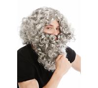 Wig Beard Full Beard Set Gray Hermit Prophet Moses Wizard Magician