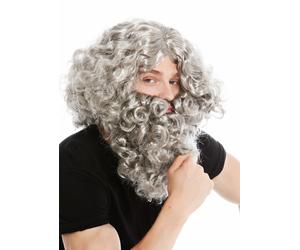 Wig Beard Full Beard Set Gray Hermit Prophet Moses Wizard Magician