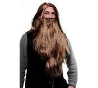 Wig & Beard Set: Brown for Wizard Viking Barbarian Rocker Biker PW0210-P8