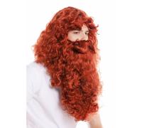 Wig Beard Set Deluxe Knecht Ruprecht Prophet Hermit Eremite Red 46-A+B