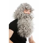 Wig Beard Set Deluxe Servant Ruprecht Prophet Hermit Gray 46-A+B