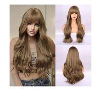 Wig, Big Wave Micro Roll Bangs - High-Temperature Silk Full Cover Wig | Your Alluring Gray Toned, Rose Net Base,Human hair wig
