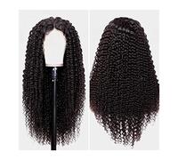 Wig Black Color Long Kinky Curly Lace Front Wigs Natural Pre Plucked Hairline Heat Resistent Synthetic T Part Lace Wigs For Fashion Women Grey Wigs For Women (24 Inch 13X1 T Part Lace Wig)