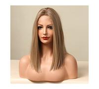 Wig Blonde Color Lace Front Wigs Medium Bob Straight Synthetic Wigs Heat Resistant Fiber Hair Synthetic Transparent Lace Front Wigs For Women Grey Wigs For Women