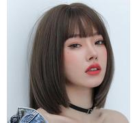 Wig Bobo Short Hair Korean Version With Bangs Bob Hair Style Natural Ear Length Medium Short Hair
