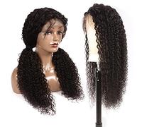 Wig Brazilian Water Wave Lace Wig 8-30 Inch Wet And Wavy Lace Front Wig Brazilian Human Hair Wigs Remy Curly Lace Front Wigs For Women Grey Wigs For Women (28Inches 180% Density 13X4 Wig)