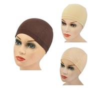 Wig cap 10pcs Fiber Wig Cap For Women Comfortable And Elastic Wearing Under Wigs(Dark Brown)