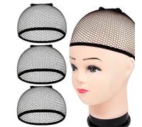 Wig Cap 3/5/8/10/20 PcsTop Deal Hairnets Stretchable Elastic Hair Nets Weaving Black Wig Net Making Cap Cool Cosplay(3pcs-black cap)