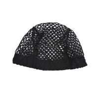 wig cap 3Pc Wig Cap Black Mesh Crochet Hair Net Big Hole Dome Hairnet With Elastic Band For Weaving And Making