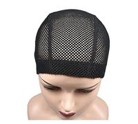 wig cap 3pcs Women Wig Cap Adjustable Breathable Stretchy Hat Reusable Washable Non-Slip Invisible Elastic Transparent Hair Net Mesh(Black1)