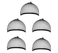 Wig Cap ALAN EATON Black Mesh Wig Cap Net Closed End Hair Liner Weaving Caps For Halloween Cosplay Wigs Use Fishnet Makeup Wigs(5PCS)