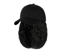 Wig Cap Baseball Cap Short Wig Curly Synthetic Baseball Cap Hair Wig Natural Black Knit Hat Wigs Naturally Synthetic Adjustable Wig Hat(F702 12)