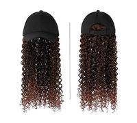 Wig Cap Baseball Cap Wig Synthetic Long Curly Wigs Hat Wig Natural Black/Brown Cap With Hair For Women Wig Hat(F989)