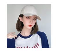 Wig Cap Baseball Cap Wig Women's Short Inner Buckle Bob Wig Hat One-piece Peaked Cap Wig Baseball Cap with Hair Wig Hat(C)