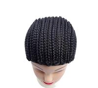 Wig Cap Black Synthetic Braided Wig Cap For Crochet Hair Braids Breathable Cornrow For Easier Sew-in Weave Makeup Wigs(M (49-49.5cm))