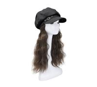 Wig Cap Brown And Black Wig Hat, Women's Hat Wig, Natural And Realistic Wig Hat, Suitable For Daily Party Use Wig Hat(04)