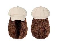 Wig Cap Cap Hat Wig 10 Inch Wavy Curly Synthetic Wigs Natural Baseball Attached Hair Extensions Hair Caps(5)