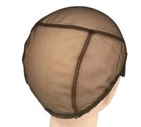 wig cap Full Lace Wig Cap For Making Wigs Made By Dark Brown Transparent Net(Dark brown M)