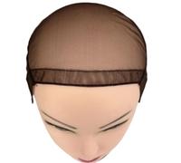 Wig Cap Full Lace Wig Cap For Making Wigs Made By Dark Brown Transparent Net Makeup Wigs(Dark brown S)