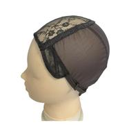 Wig cap Full Strechy Lace Wig Base Jewish Mesh Caps For Making Weft Wigs(Dark brown S)