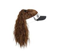 Wig Cap Hat With Wig Attached Wave Curly Synthetic Long Hair Baseball Cap For Women Ponytail Extension Adjustable Hat Wig Hat(1)