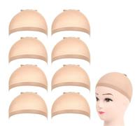 Wig cap HD Wig Cap Transparent Stretchy Hair Caps Thin Invisible Nylon Stocking Secure Your Breathable 8Pcs Wig caps to hold wig in place(Color5)