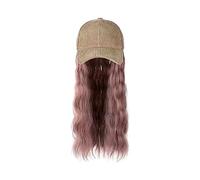 Wig Cap Ladies Fashion Long Curly Hair Wave Synthetic Wig Cap For Winter Detachable One-Piece Black Brown Gray Wig With Hat Wig Hat(H)