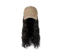 Wig Cap Ladies Fashion Long Curly Hair Wave Synthetic Wig Cap For Winter Detachable One-Piece Black Brown Gray Wig With Hat Wig Hat(G)