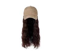 Wig Cap Ladies Fashion Long Curly Hair Wave Synthetic Wig Cap For Winter Detachable One-Piece Black Brown Gray Wig With Hat Wig Hat(J)