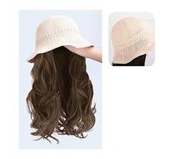 Wig Cap Long Synthetic Natural Curly Wave Heat Resistant Hair Wigs With Hat Cap Naturally Connect Hat Wig For Women Wig Hat(4)