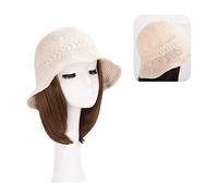 Wig Cap Long Synthetic Natural Curly Wave Heat Resistant Hair Wigs With Hat Cap Naturally Connect Wig For Women Hair Caps(5)