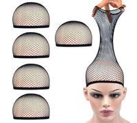 Wig Cap Mesh Wig Cap Nylon Hair Net Stretchable Elastic Hairnets Weaving Caps For Women Making for hold wig(Black-10Pcs)