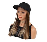 Wig Cap Synthetic Baseball Cap With Hair Extensions Straight Blonde Hat Wig Adjustable For Woman Brown Black Color Wig Hat(15)