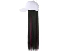 Wig Cap Wig Cap Color Highlighted Long Straight Wig Cap Adjustable Wig Cap Fashion Natural and Realistic Wig with Hat Wig Hat(A)