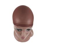 Wig Cap Wig Cap Invisible Stocking Caps Black Beige Skin Color Hair Net Breathable Wave Accessories(Red coffee 2 pieces)
