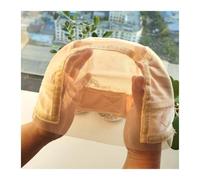 Wig cap Wig Cap with Grip Band for Keeping Wigs in Place, More Full Cap-wide Transparent Lace(Light Brown)